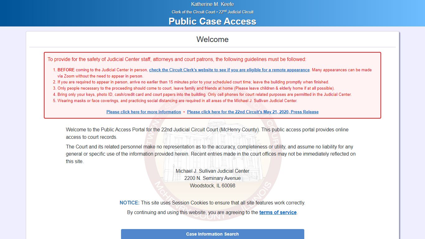 Welcome - Public Case Access